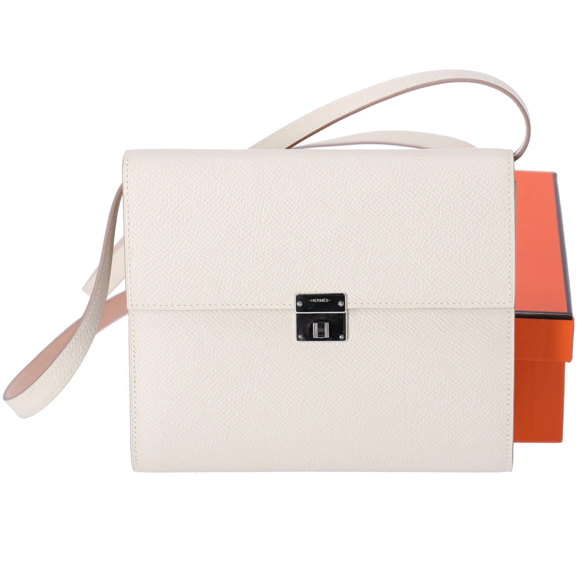 HERMES Clic 16 Wallet Crossbody Cream Craie Veau Epsom