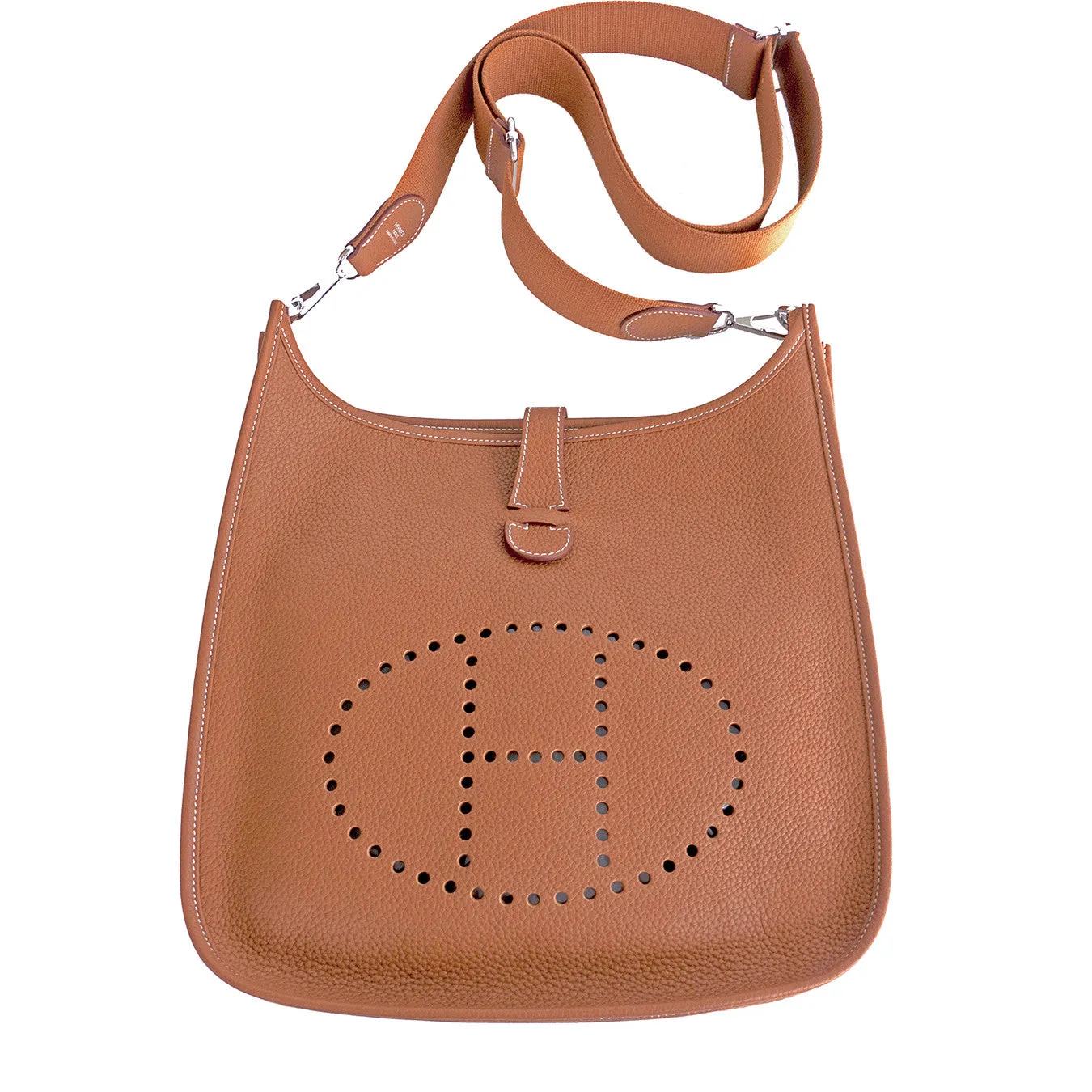 Hermes Gold Evelyne GM Crossbody Messenger Bag Celeb Fave