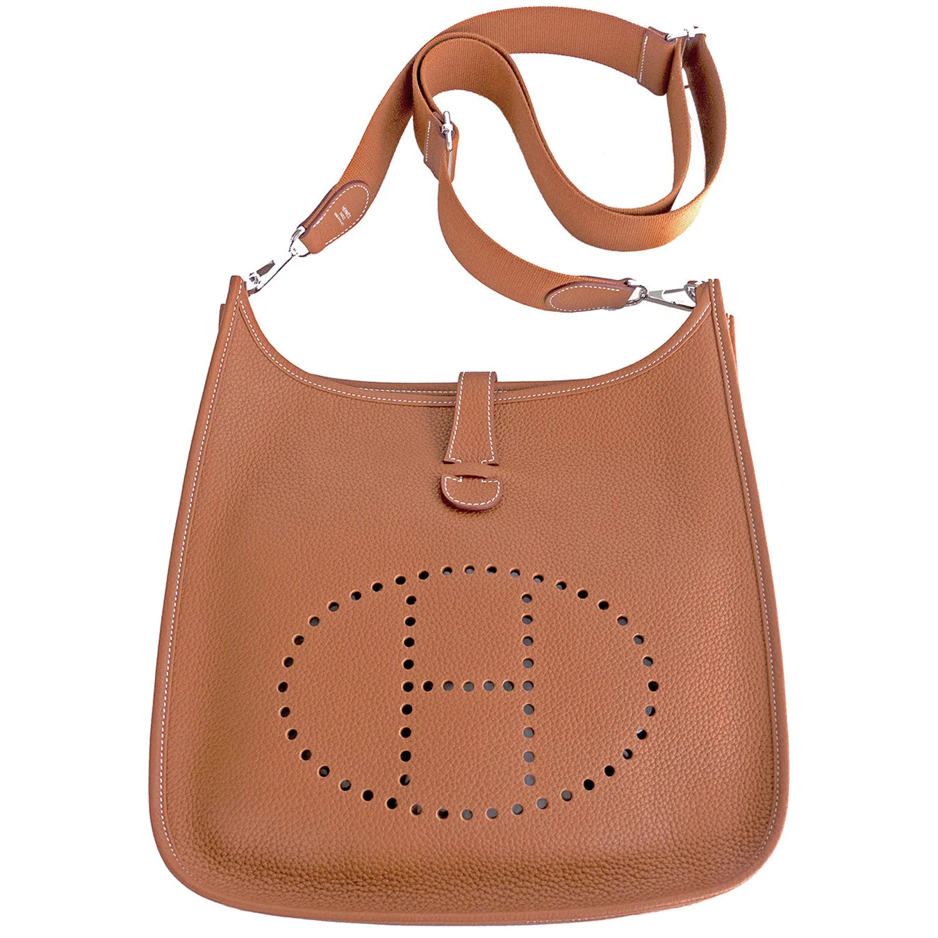 Hermes Gold Evelyne GM Crossbody Messenger Bag Celeb Fave