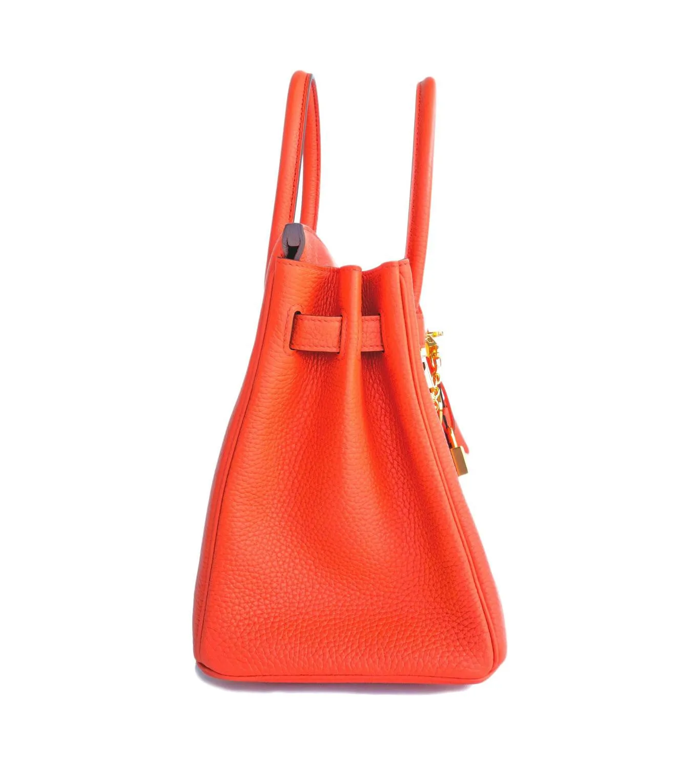 Hermes Orange Poppy 30cm Birkin Gold GHW Satchel Tote Bag Gorgeous