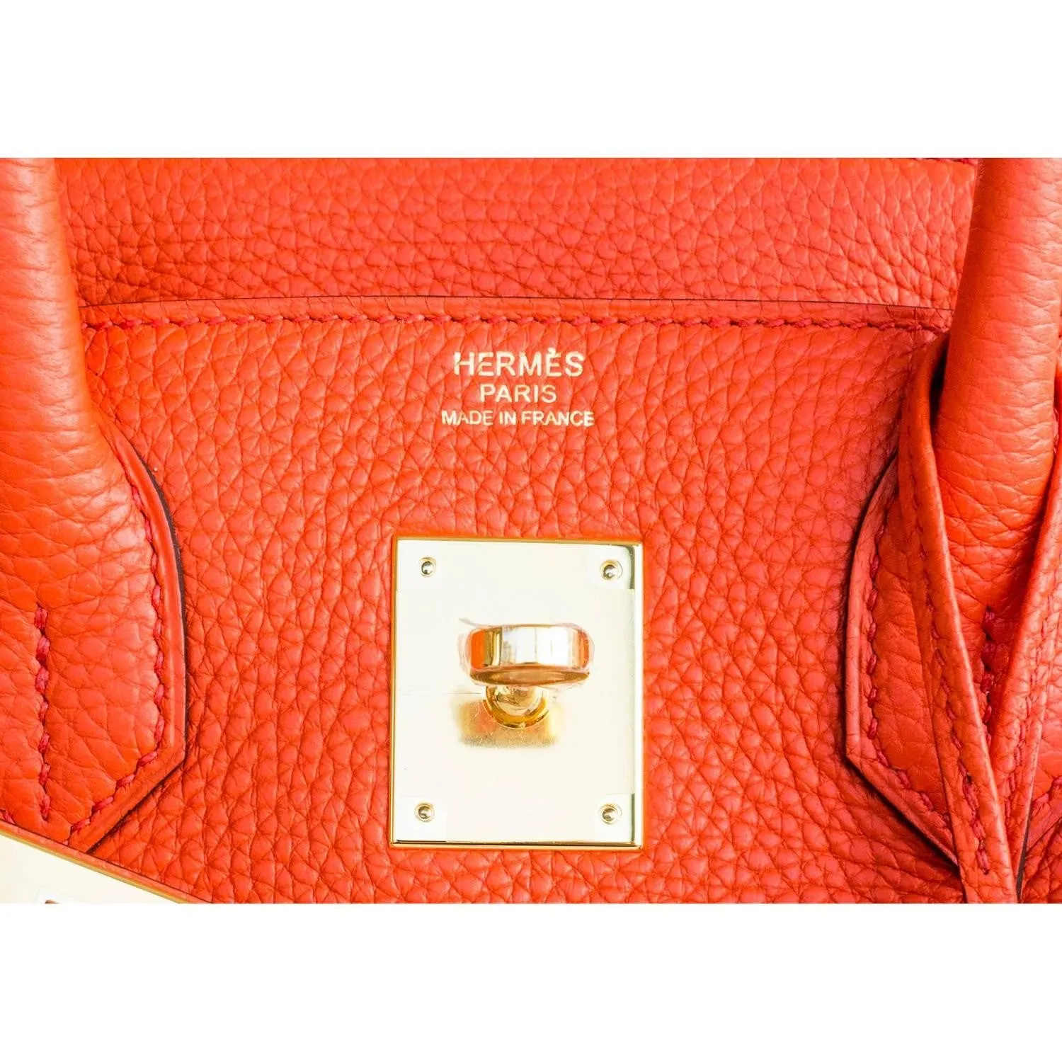 Hermes Orange Poppy 30cm Birkin Gold GHW Satchel Tote Bag Gorgeous