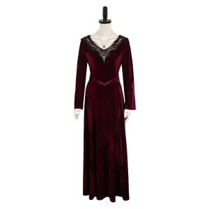 House of the Dragon Rhaenyra Targaryen Dark Red Dress Cosplay Costume Outfits Halloween Carnival Suit
