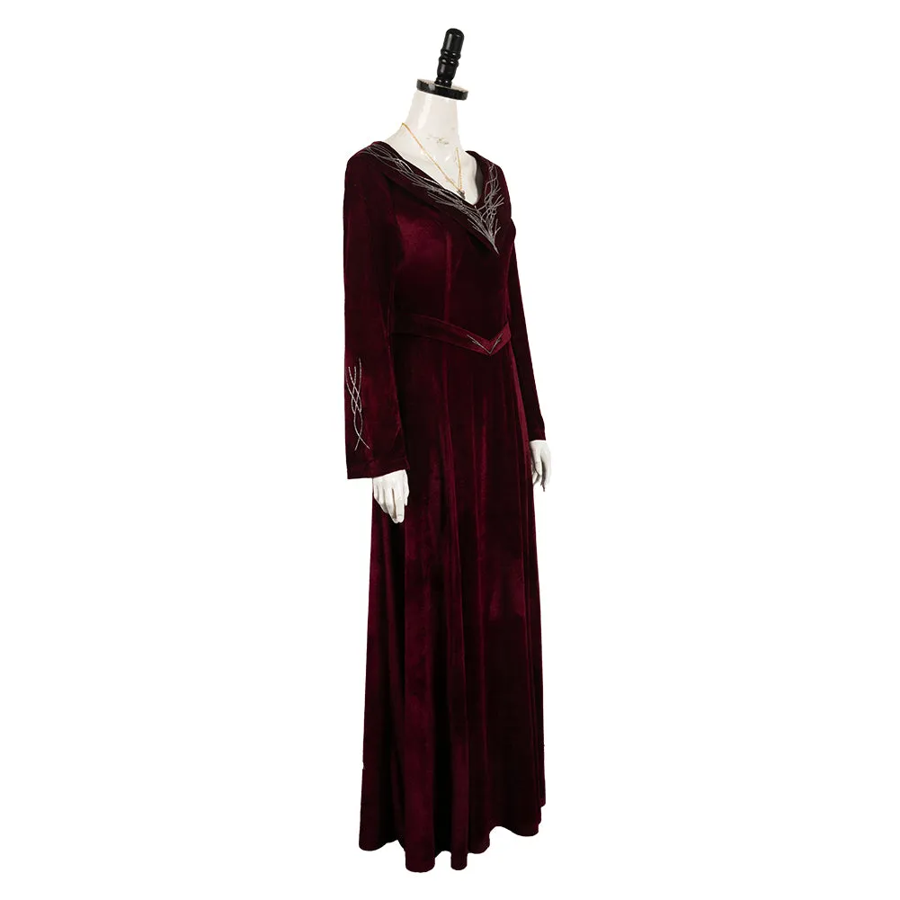 House of the Dragon Rhaenyra Targaryen Dark Red Dress Cosplay Costume Outfits Halloween Carnival Suit