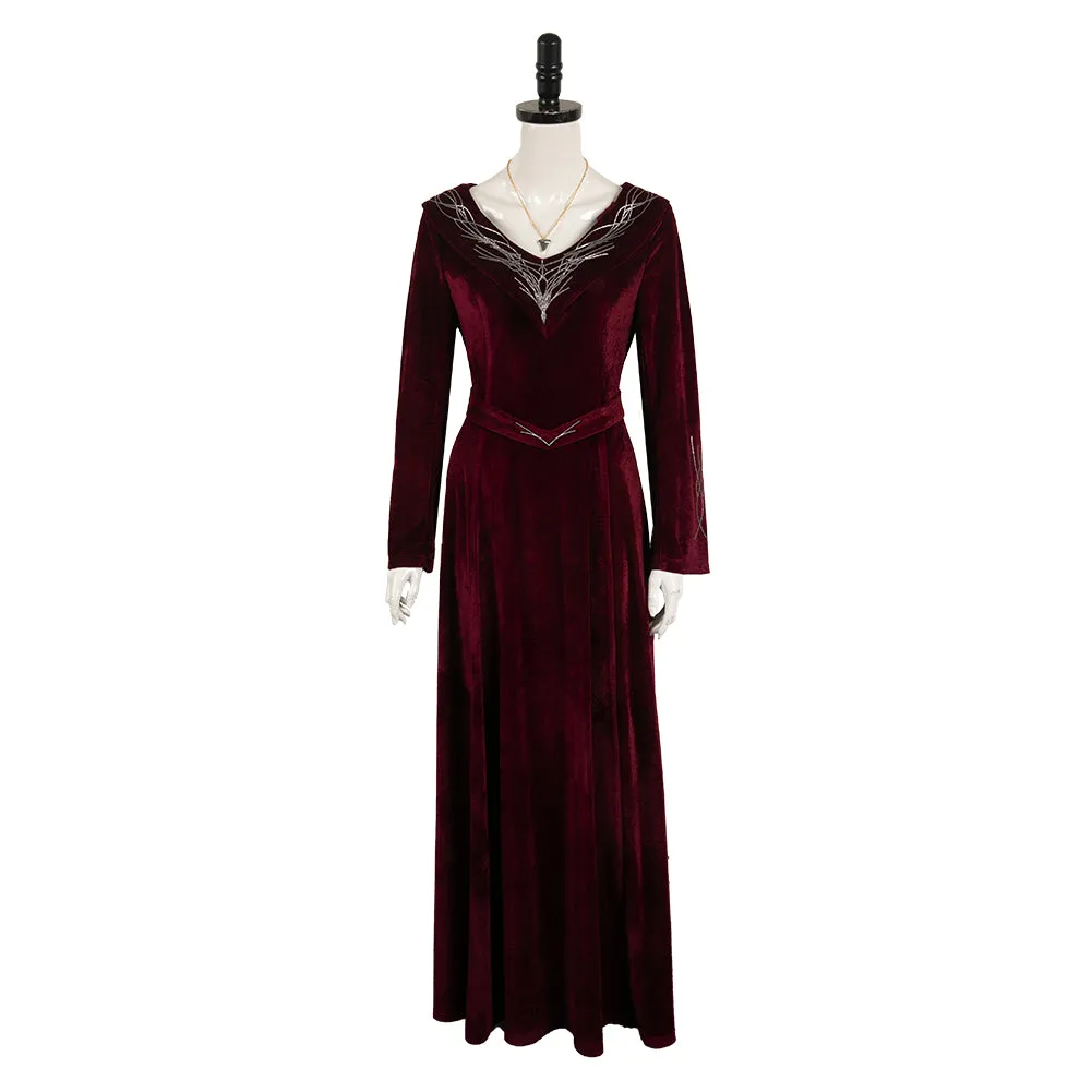 House of the Dragon Rhaenyra Targaryen Dark Red Dress Cosplay Costume Outfits Halloween Carnival Suit