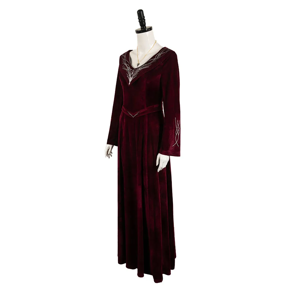 House of the Dragon Rhaenyra Targaryen Dark Red Dress Cosplay Costume Outfits Halloween Carnival Suit