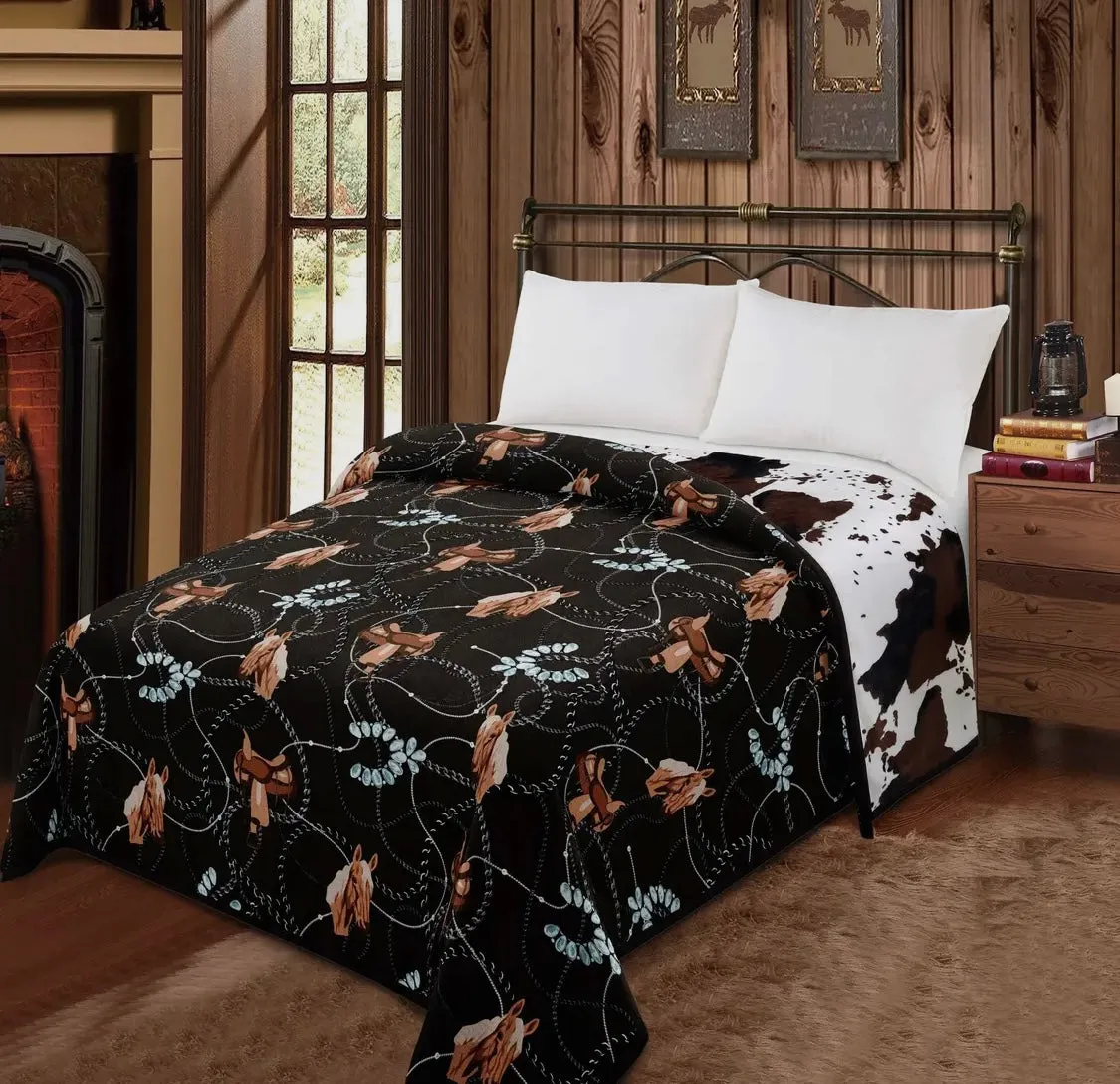 HUGE King Southwest LUXURY flannel BLANKET