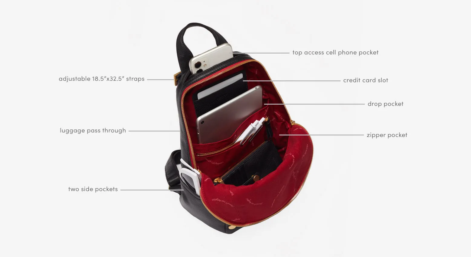 Hunter | Black/Brushed Gold Red Zip | Med