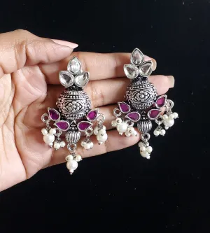 Indo Western Trendy Earring With Oxidised Plating