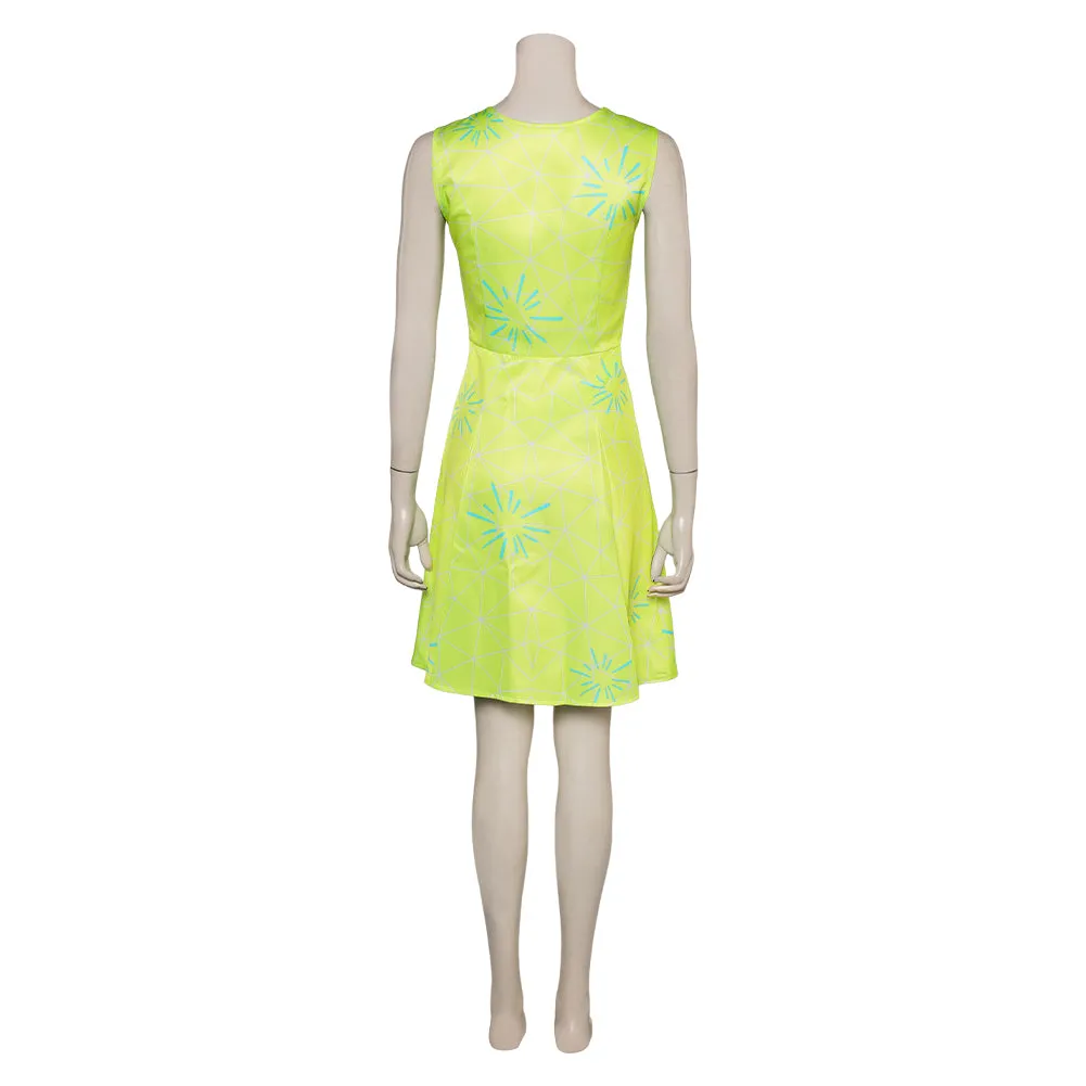Inside Out 2 2024 Movie Joy Green Dress Cosplay Costume Outfits Halloween Carnival Suit