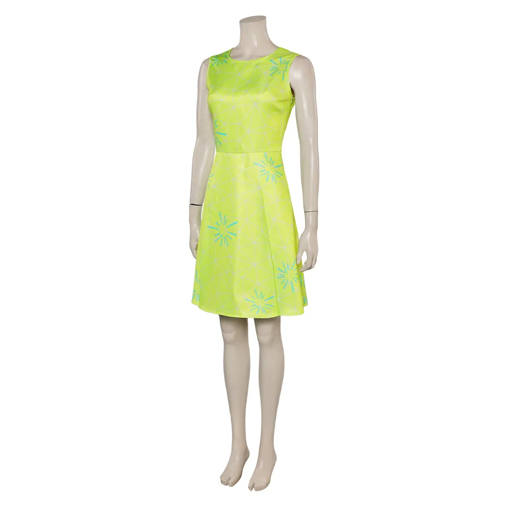 Inside Out 2 2024 Movie Joy Green Dress Cosplay Costume Outfits Halloween Carnival Suit