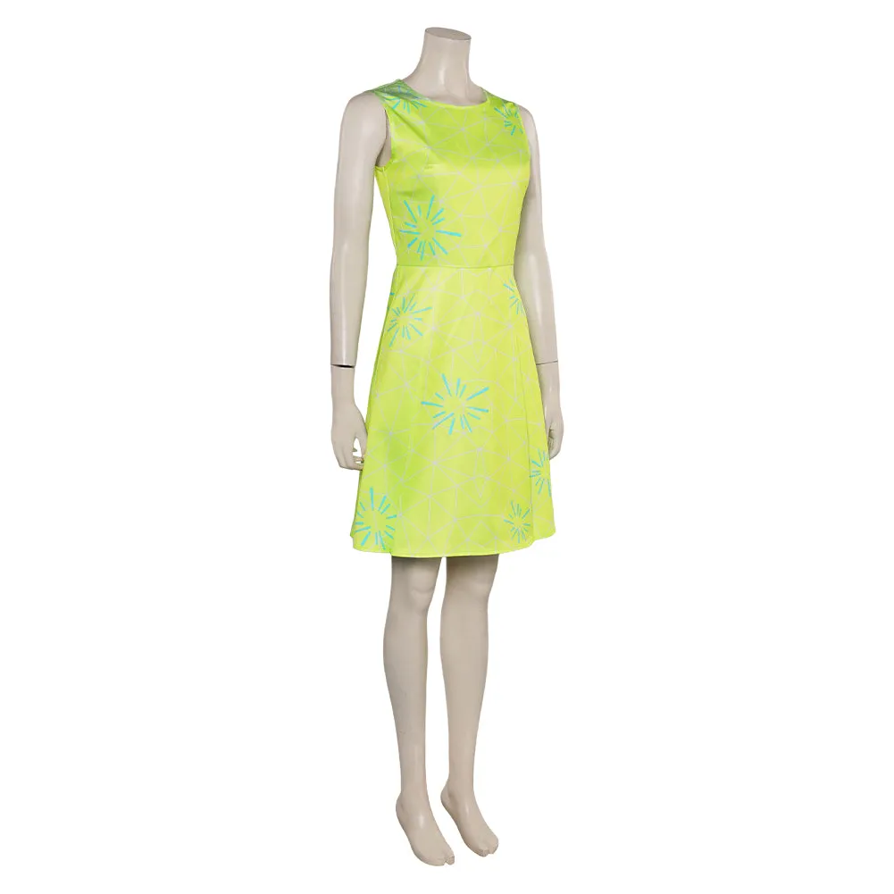 Inside Out 2 2024 Movie Joy Green Dress Cosplay Costume Outfits Halloween Carnival Suit
