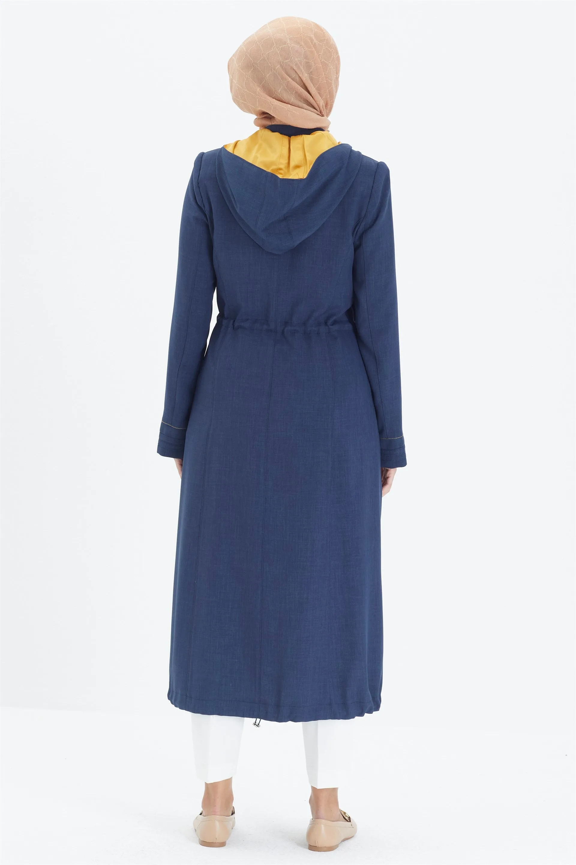 Jas met capuchon Zuhre premium damesjas | Donkerblauw