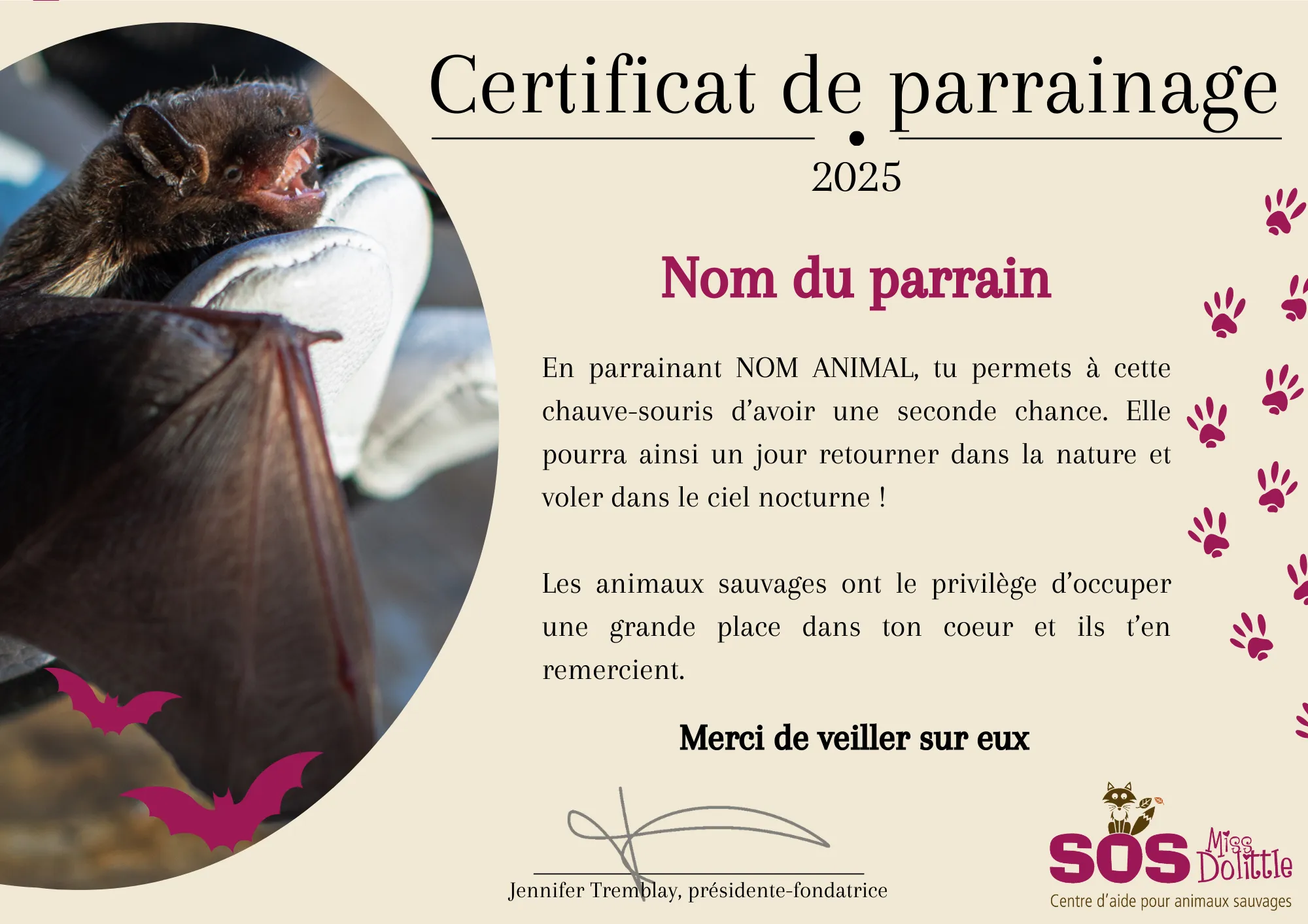 Je parraine une chauve-souris
