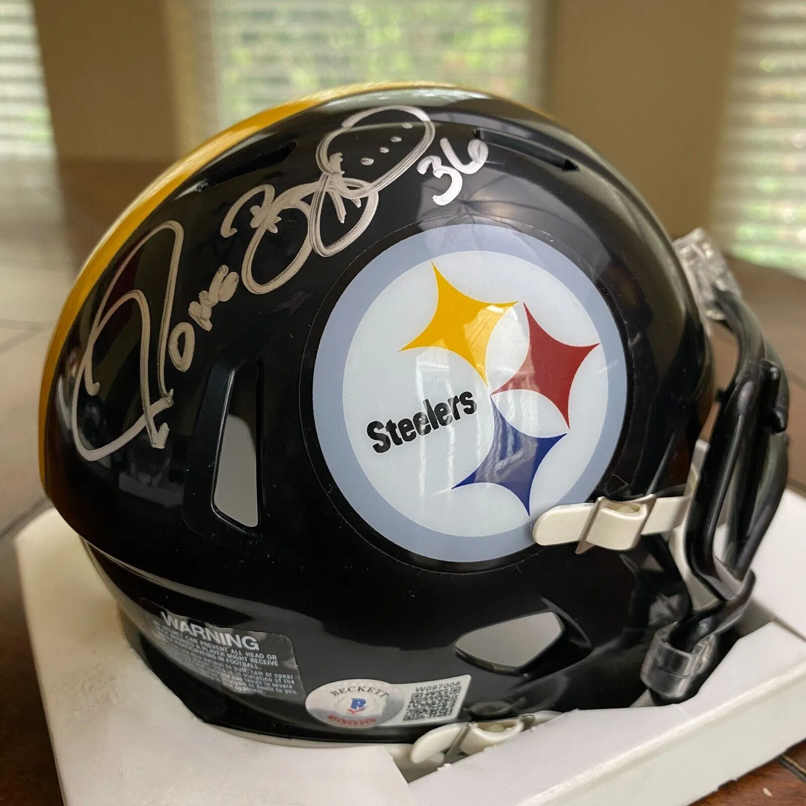 Jerome Bettis Autographed Signed Pittsburgh Steelers Mini Helmet Beckett Silver