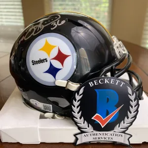 Jerome Bettis Autographed Signed Pittsburgh Steelers Mini Helmet Beckett Silver