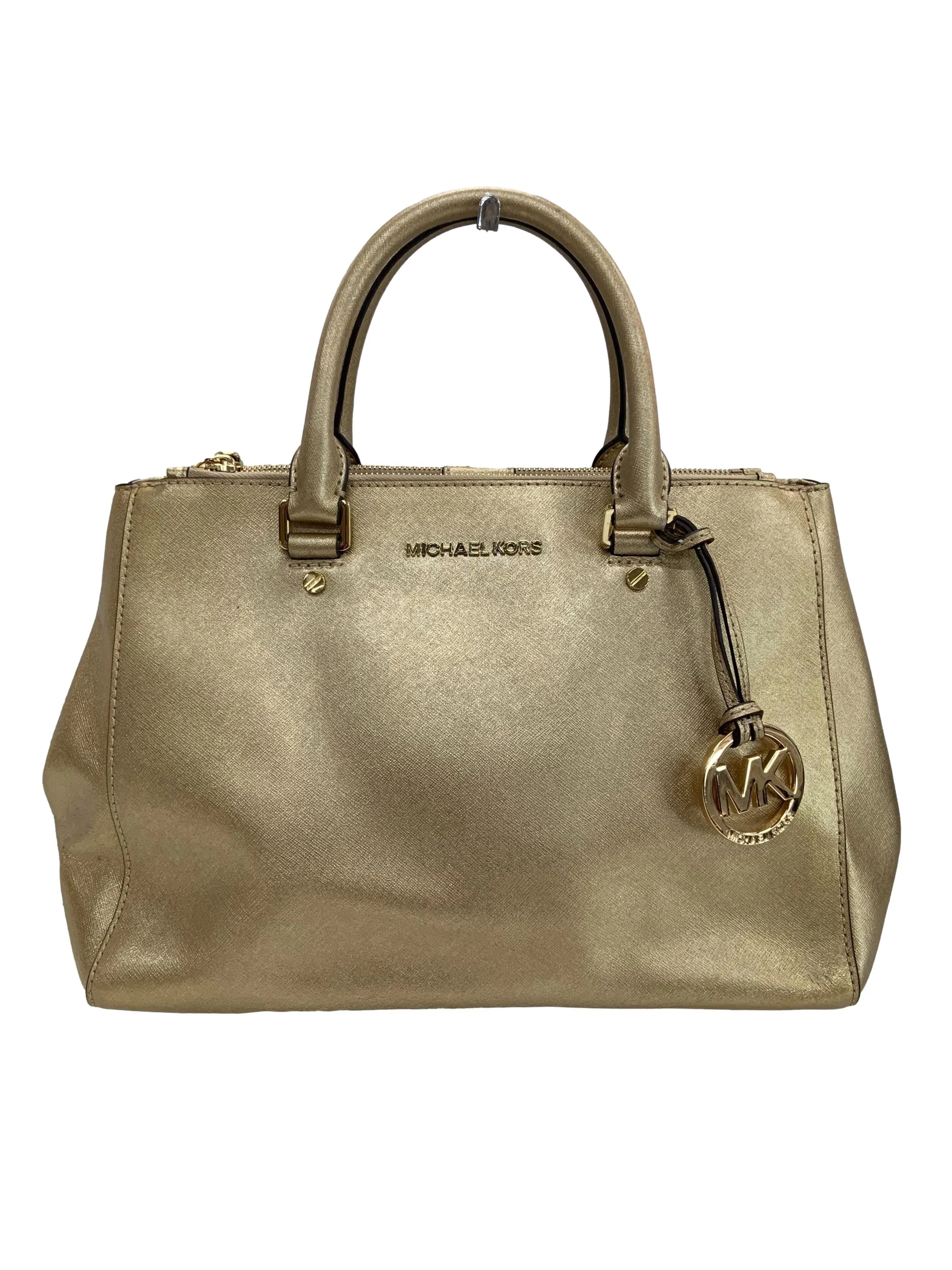Jet Set Travel Medium Leather Tote In Gold