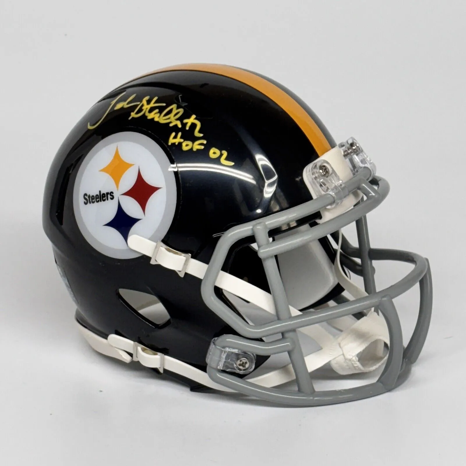 JOHN STALLWORTH AUTOGRAPHED SIGNED STEELERS MINI HELMET W/ HOF '02 BECKETT