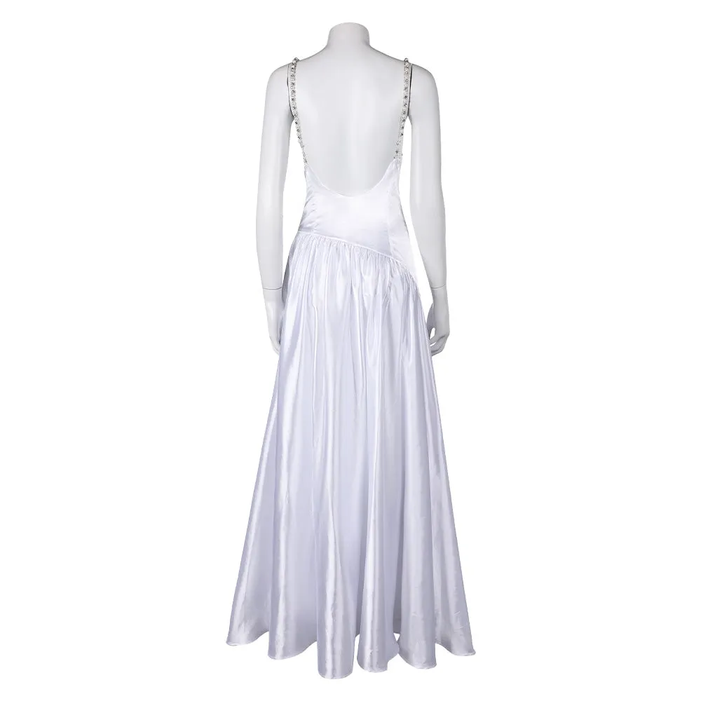 Joker Harley Quinn White Gown Dress Cosplay Costume Outfits Halloween Carnival Suit