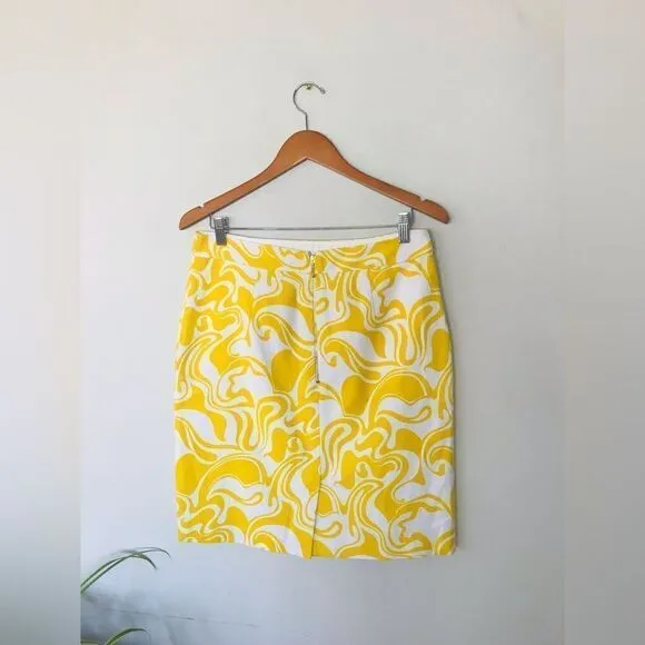 Kate Spade x Florence Broadhurst Judy Retro Inspired Lemon Swirl Skirt