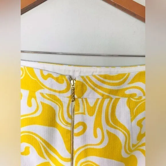 Kate Spade x Florence Broadhurst Judy Retro Inspired Lemon Swirl Skirt