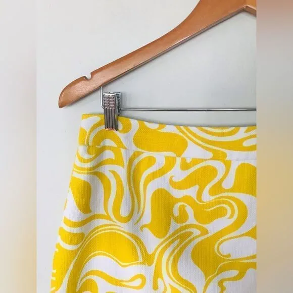 Kate Spade x Florence Broadhurst Judy Retro Inspired Lemon Swirl Skirt