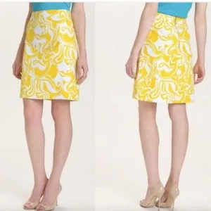 Kate Spade x Florence Broadhurst Judy Retro Inspired Lemon Swirl Skirt