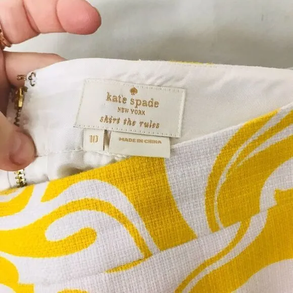 Kate Spade x Florence Broadhurst Judy Retro Inspired Lemon Swirl Skirt