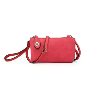 Kendall Twist Lock Crossbody/Wristlet- Hot Pink