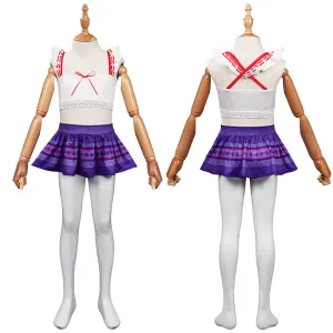 Kids Children Encanto Luisa Madrigal Swimsuit Cosplay Costume Top Shorts Outfits Halloween Carnival Suit