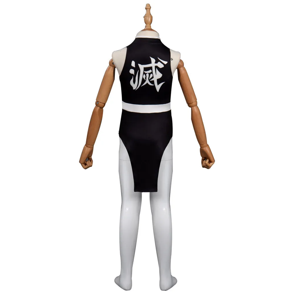 Kids Girls Demon Slayer Uzui Tengen Swimsuit Cosplay Costume Jumpsuit Swimwear Outfits Halloween Carnival Suit