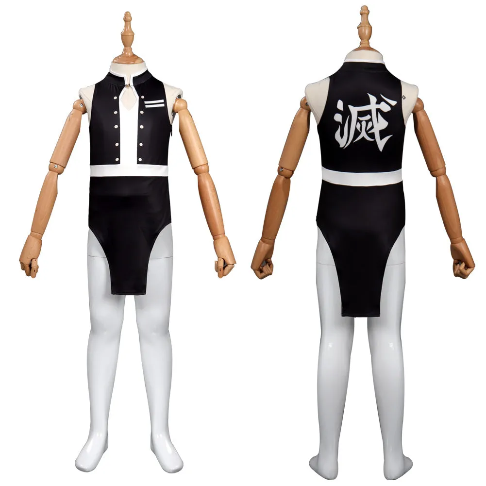 Kids Girls Demon Slayer Uzui Tengen Swimsuit Cosplay Costume Jumpsuit Swimwear Outfits Halloween Carnival Suit