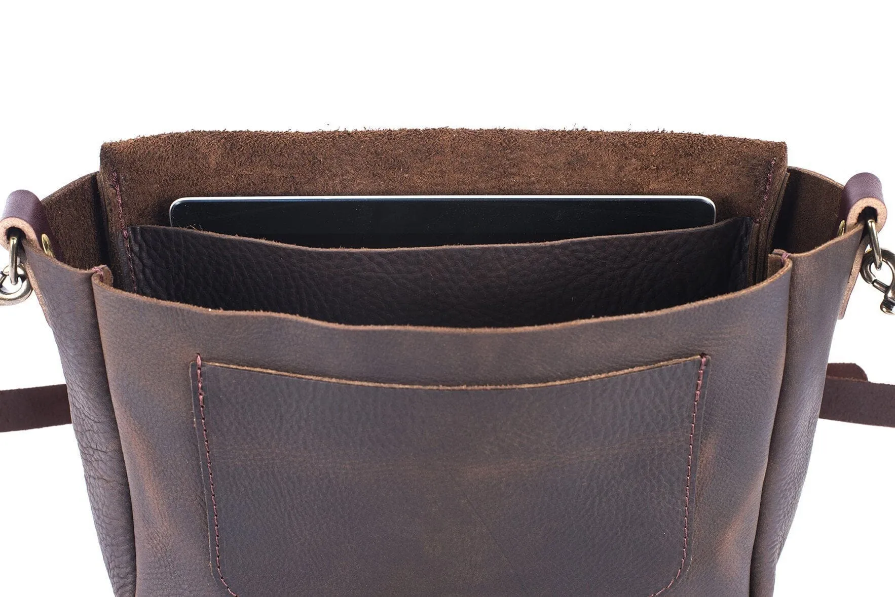 KINDLE LEATHER SATCHEL - BLACK
