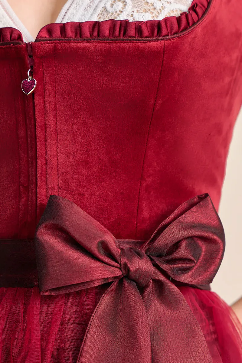 Kruger Mini Dirndl 2pcs. 50cm "Joelina" red (38,40,44)