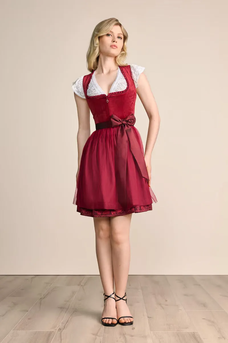 Kruger Mini Dirndl 2pcs. 50cm "Joelina" red (38,40,44)
