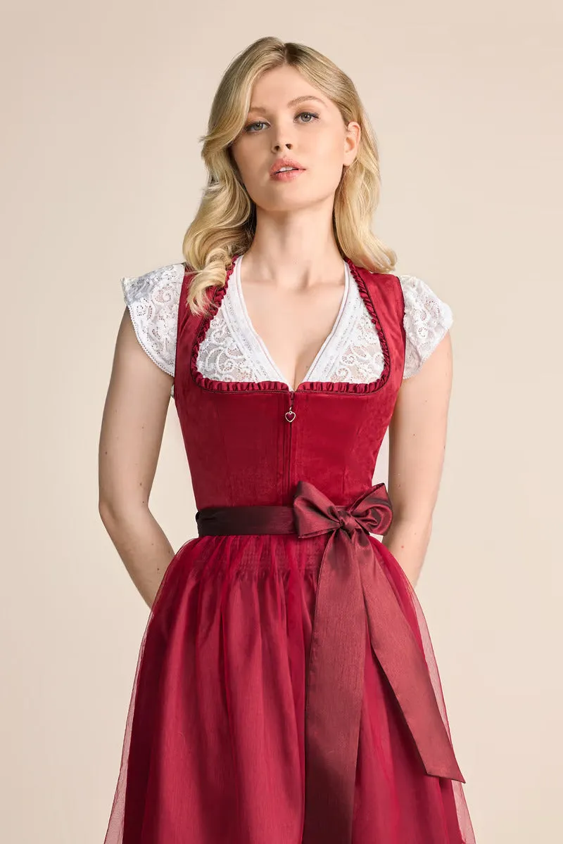 Kruger Mini Dirndl 2pcs. 50cm "Joelina" red (38,40,44)