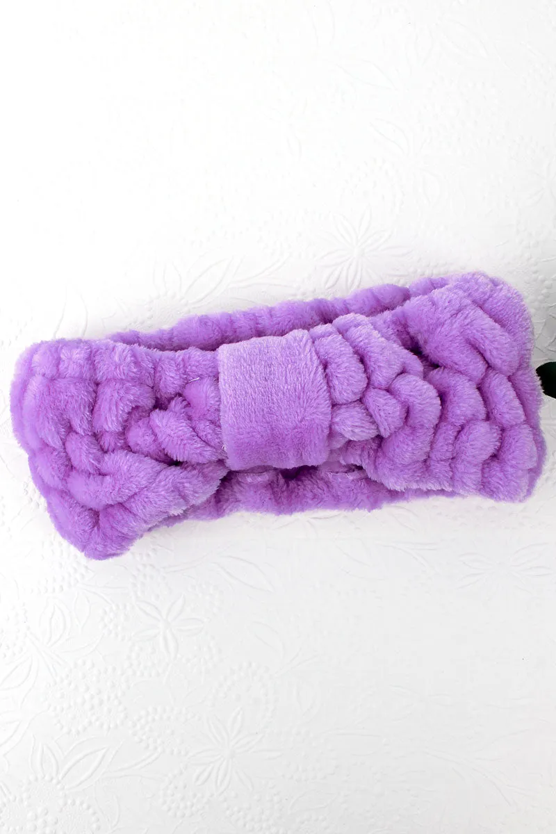 Lavender Plush Bow Headband