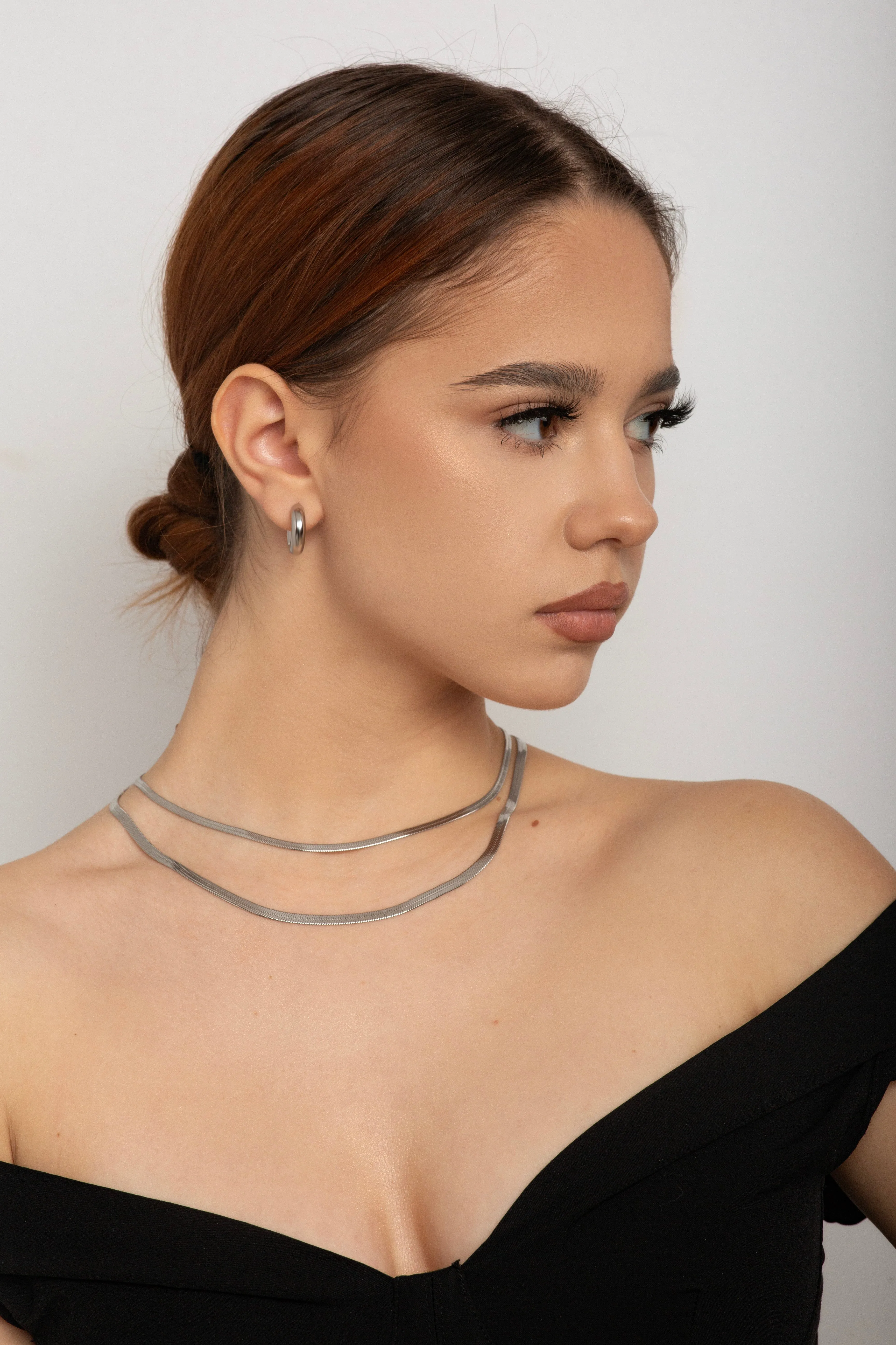 Layla Silver Herringbone Necklace