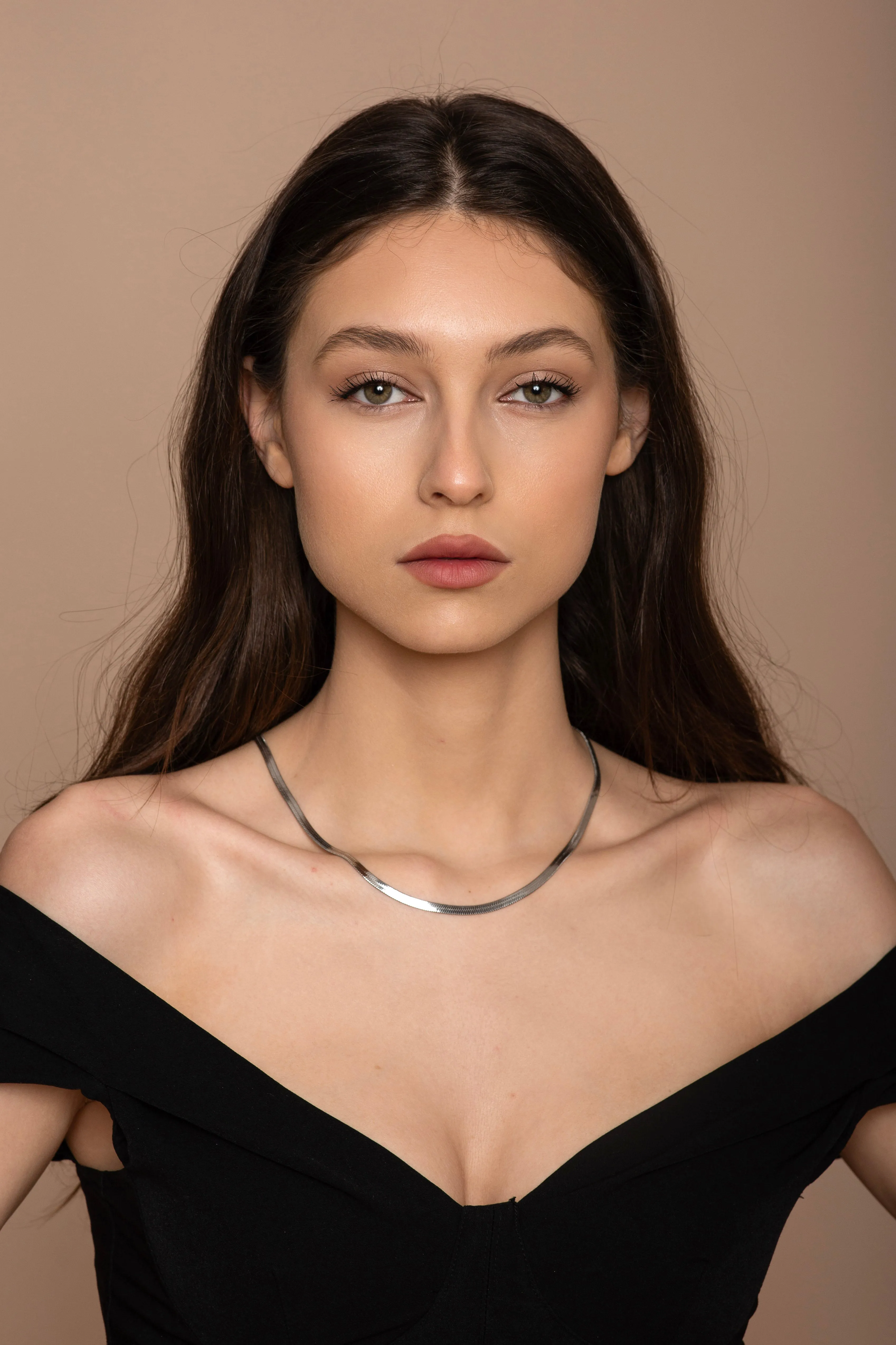 Layla Silver Herringbone Necklace