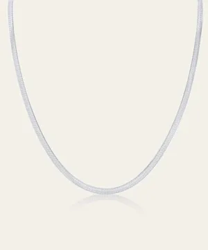 Layla Silver Herringbone Necklace