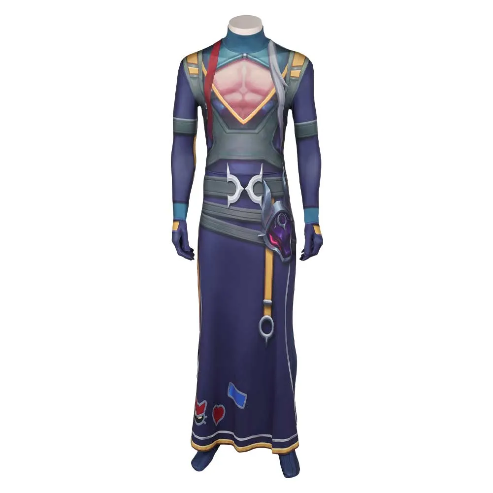 League of Legends The Unforgotten Yone HEARTSTEEL Printed Jumpsuit Cosplay Costume Outfits