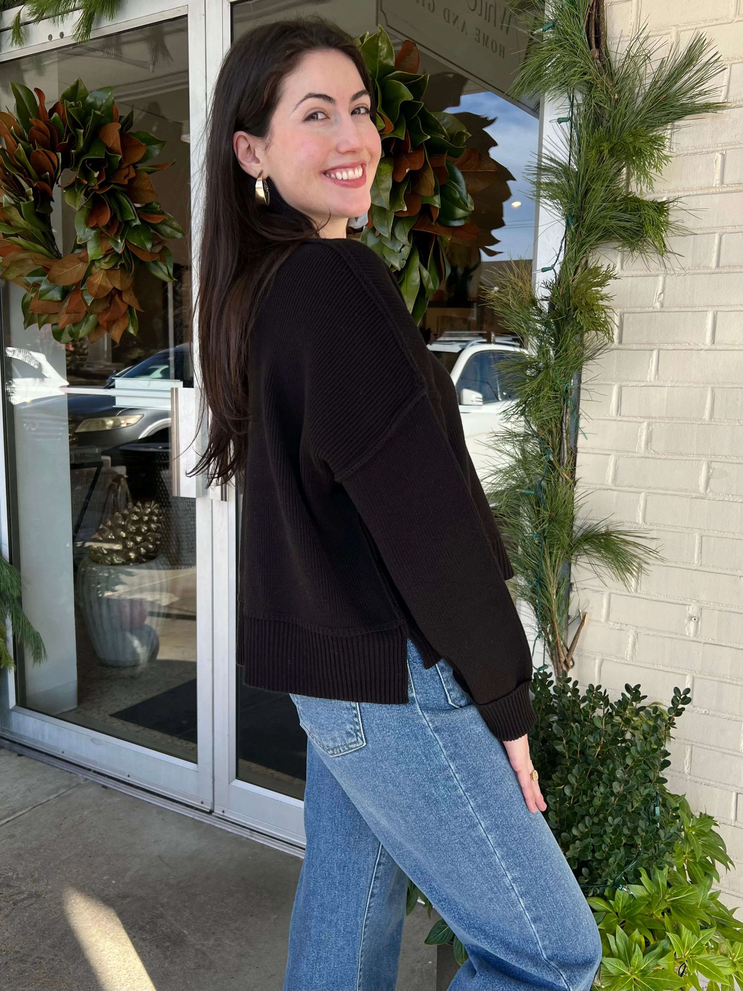 Leda Crewneck Cropped Pullover