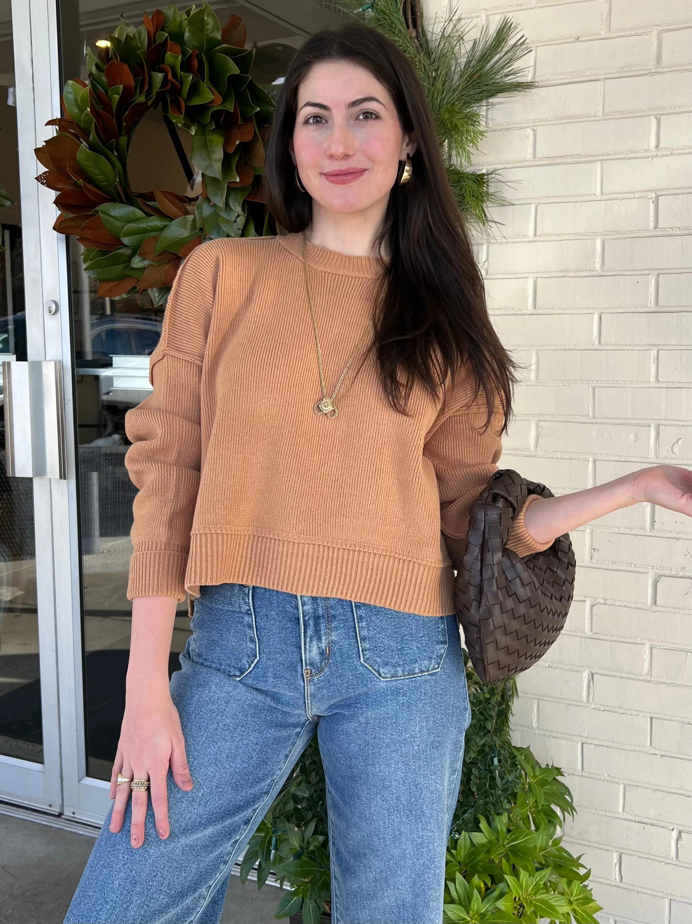 Leda Crewneck Cropped Pullover