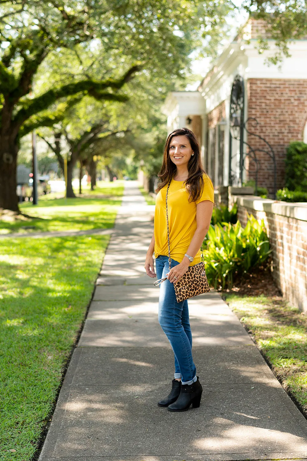 Leopard Cross Body Purse with Wristlet Strap