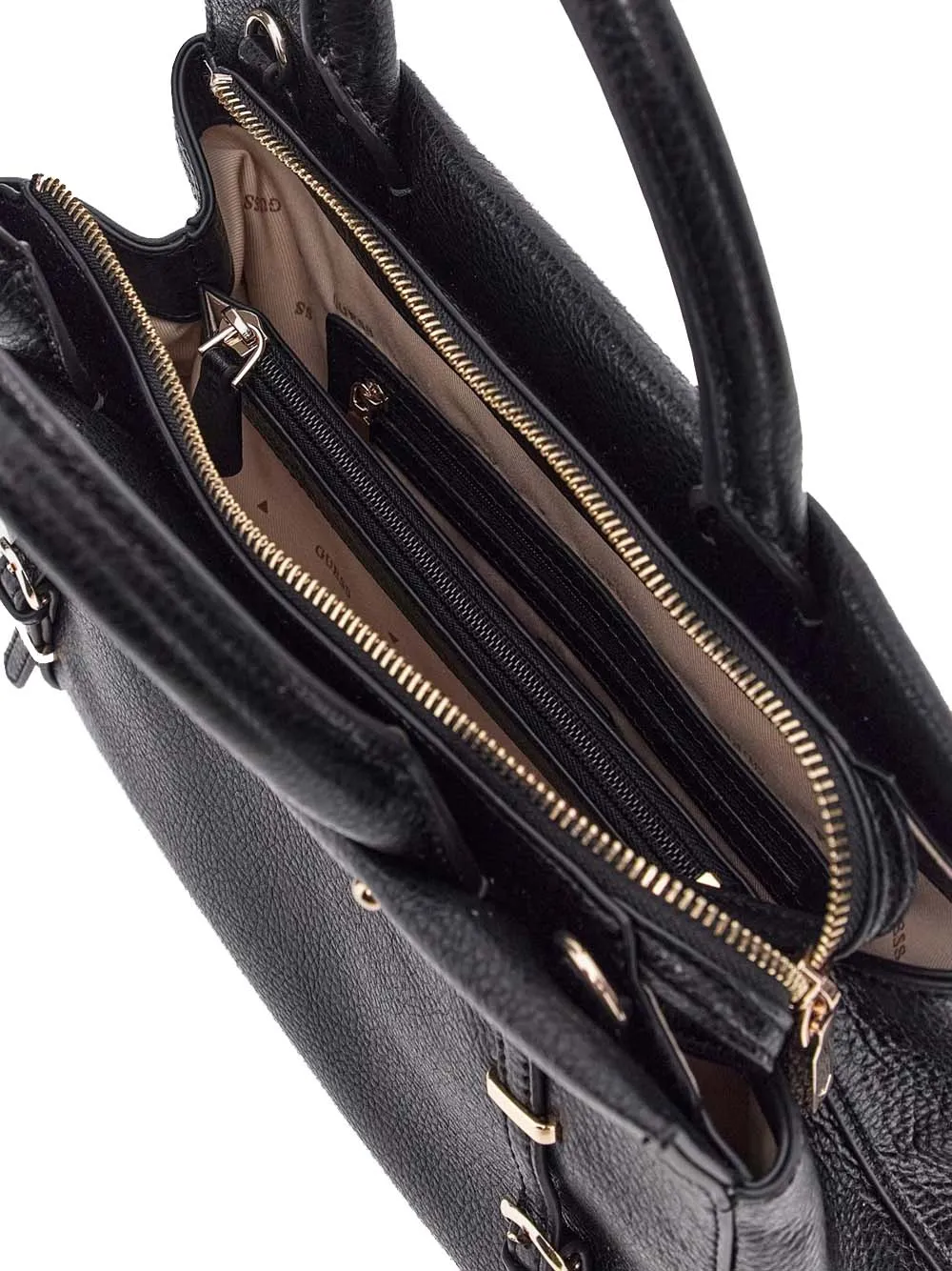 Levia Tri Compartment Satchel - Black