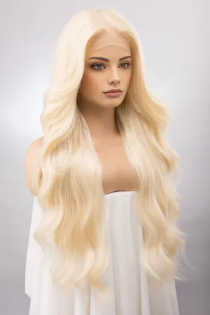 Light Blonde Wavy Lace Front Synthetic Wig Irina