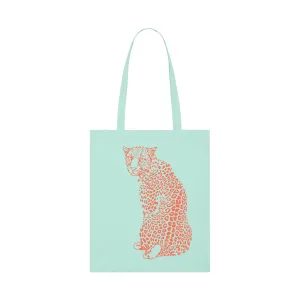 Lightweight Tote Bag | Leopard Coral & Caribbean Blue