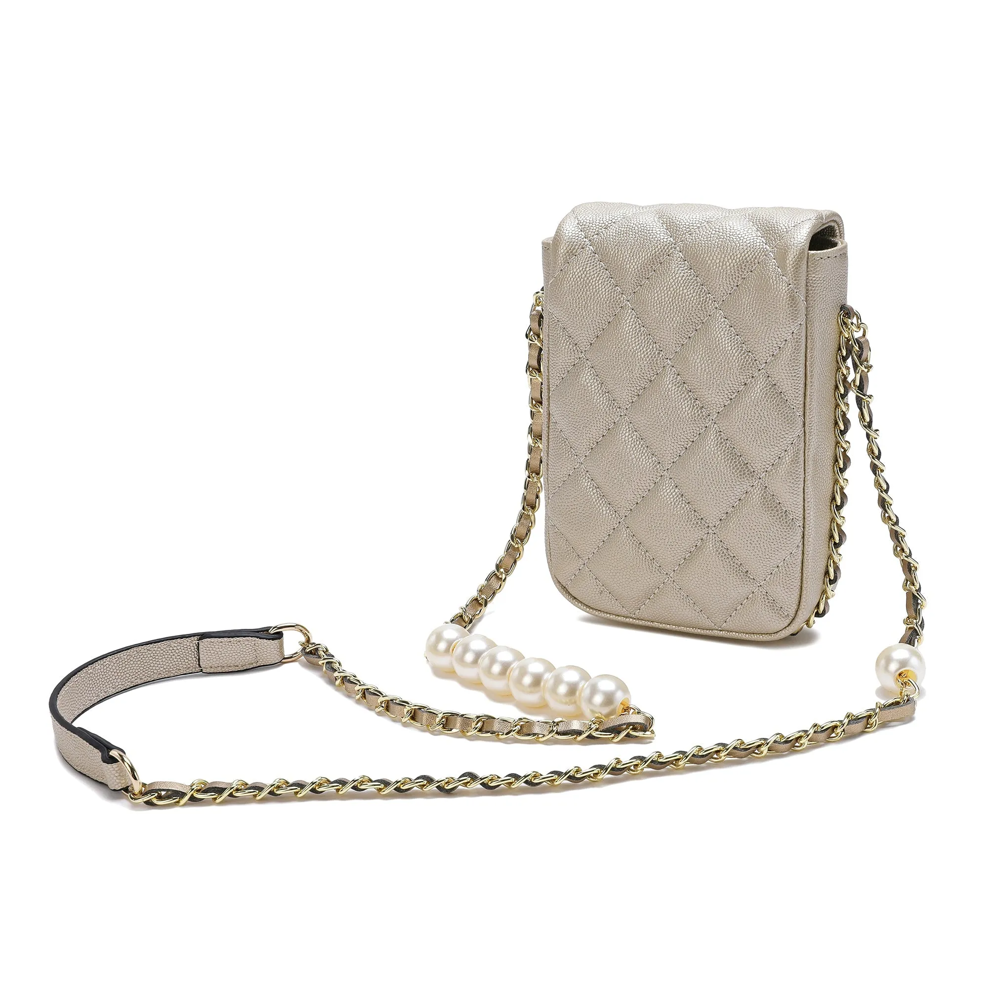 Lizard Quilted Sheepskin Leather Crossbody Bag
