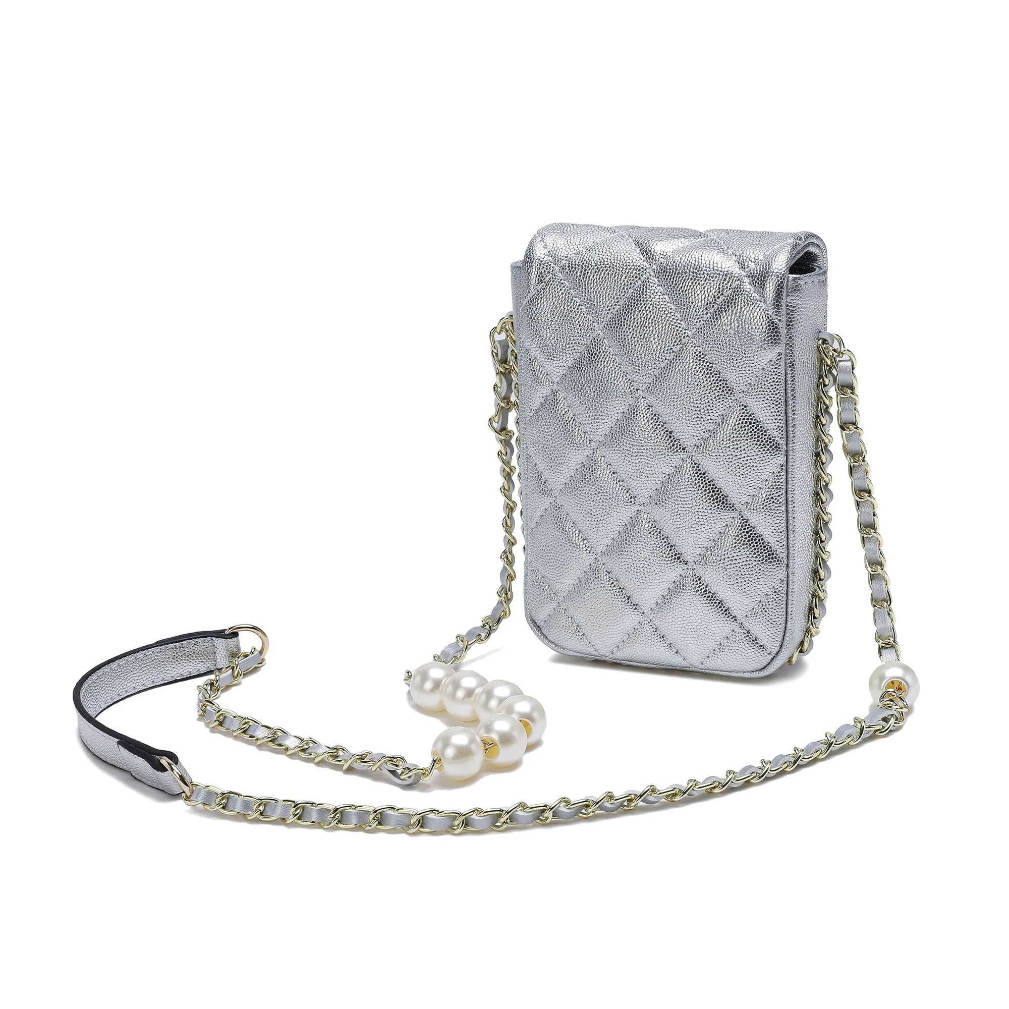 Lizard Quilted Sheepskin Leather Crossbody Bag