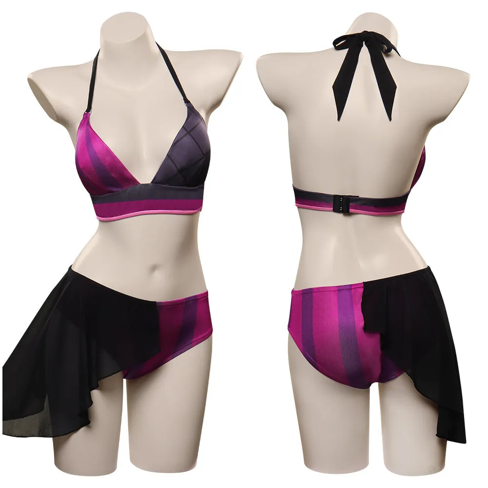 LoL Jinx Swimsuit Cosplay Costume Two-Piece Swimwear Outfits Halloween Carnival Suit cossky®