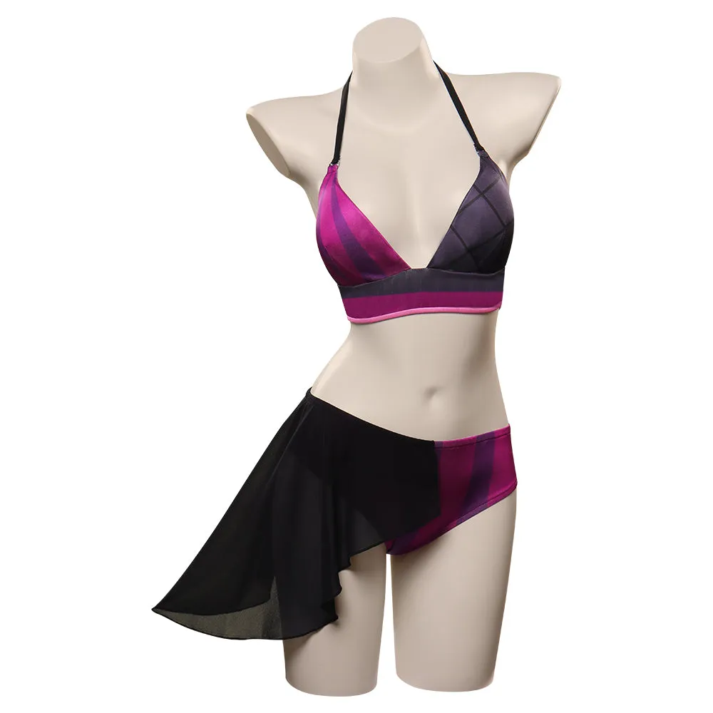 LoL Jinx Swimsuit Cosplay Costume Two-Piece Swimwear Outfits Halloween Carnival Suit cossky®